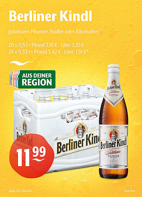 Berliner Kindl Jubiläums Pilsener, Radler & Alkoholfrei