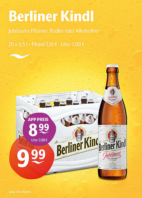 Berliner Kindl Jubiläms Pilsner, Radler & Alkoholfrei